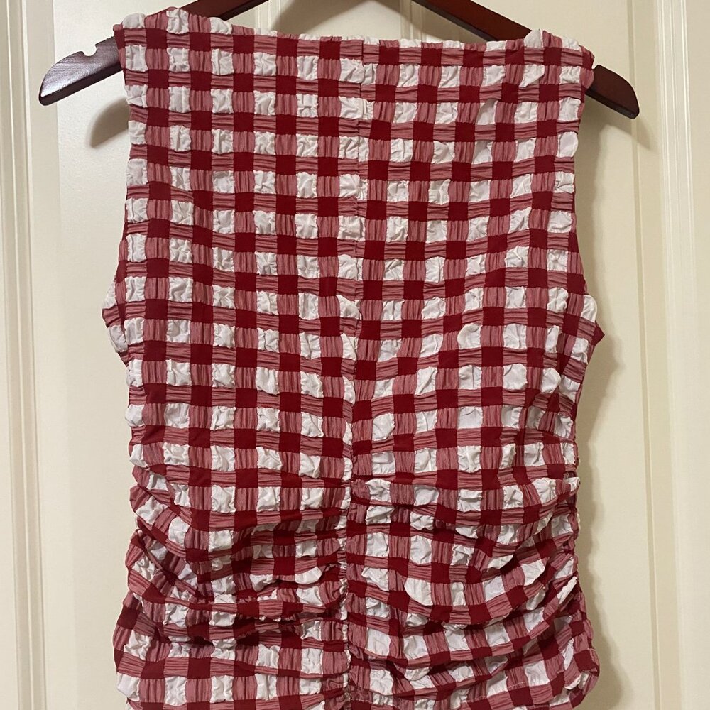 Wray Isabella Red Gingham Ruched / Crinkle Tank, NWT sz M - Picture 6 of 6